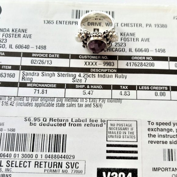 INDIAN RUBY STERLING RING (7) - Picture 5 of 5